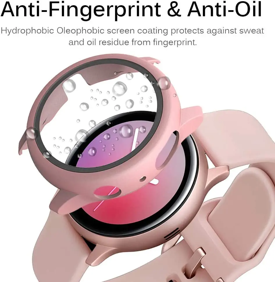 

Glass+Case For Samsung Galaxy watch active2 44mm 40 mm All-Around cover bumper+Screen Protector Galaxy watch active 2 44mm 40mm
