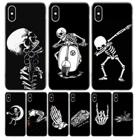 spooky skull funny dance skeleton silicon call phone case for apple iphone 11 13 pro max 12 mini 7 plus 6 x xr xs 8 6s se 5s