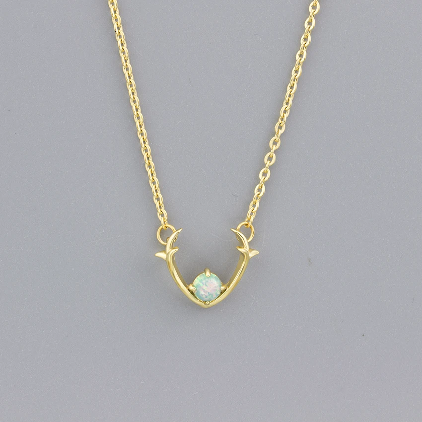 Цепочка Из Нержавеющей Стали ожерелье с оленьими рогами золотого цвета