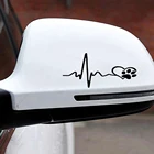 Забавный Романтический автомобильный стикер с принтом лапы любимой собаки, светоотражающий виниловый автомобильный аксессуар, наклейка на стену ov03