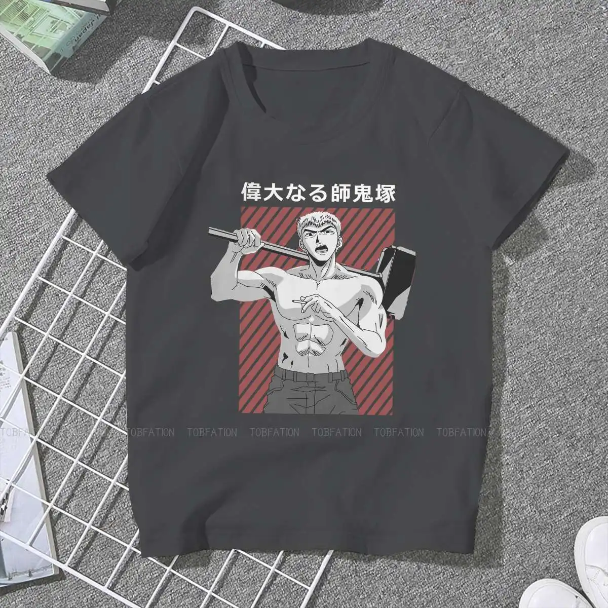 

Eikichi Onizuka молоток женская одежда GTO великая манга учитель женские футболки винтажные свободные топы Футболка кавайные девушки уличная одежд...