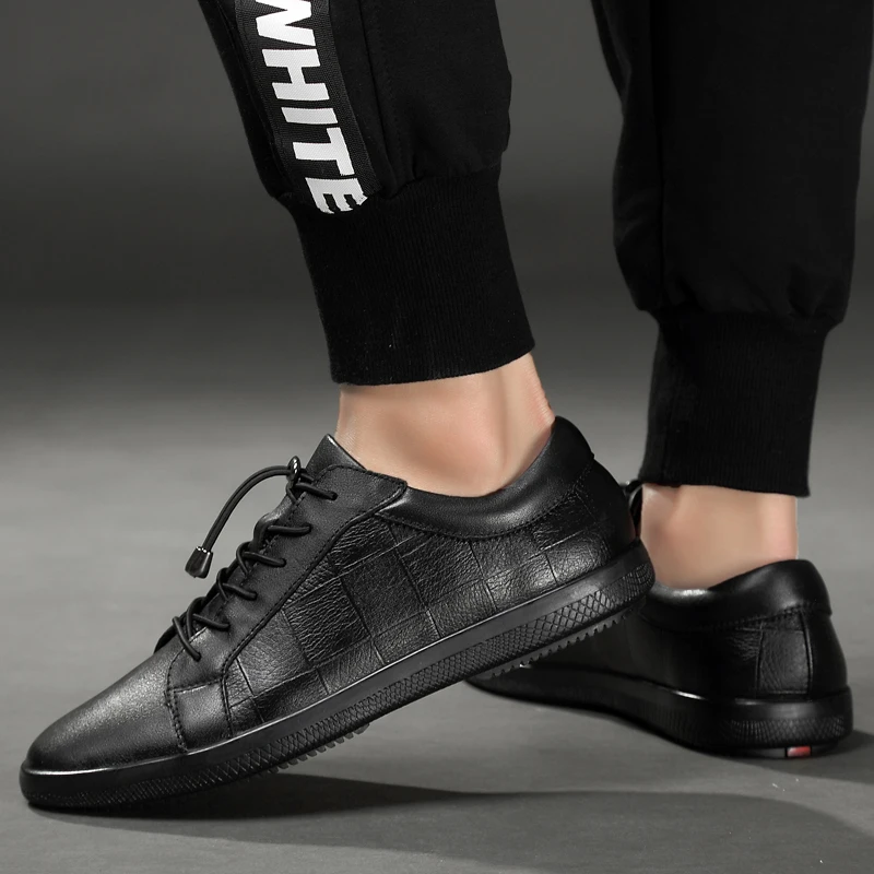 Кроссовки мужские из натуральной кожи Повседневные Дышащие прогулочная обувь