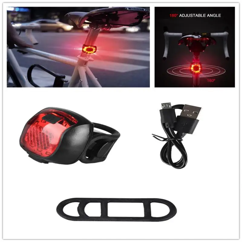 

Bike Rear Taillight Bicycle Light Bike MTB Safety Warning USB Rechargeable Night Light 180° Widen Lighting Bike Accessories