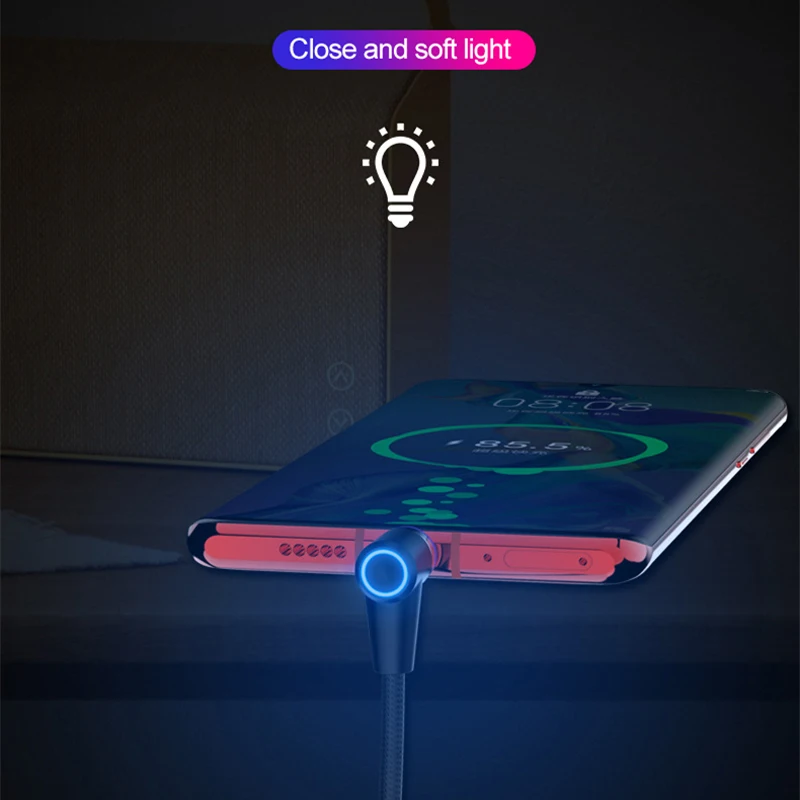 Магнитный Micro USB кабель для iPhone 11 Pro Max Быстрая зарядка Шнур Type C L изгиб магнит