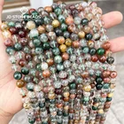Оптовая продажа, модные натуральные разноцветные кварцевые круглые бусины в форме призрака для изготовления ювелирных изделий, рукоделия, браслетов, нитка 46810 мм