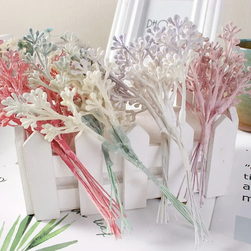 6pcs/lot 14cm Long Stamen Artificial Flower Plants Bouquet Berry Fake DIY Wreat Box Craft for Wedding Home Decoration | Дом и сад