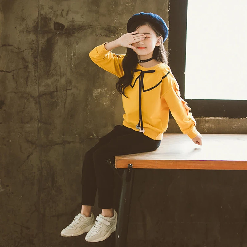 2 шт. детский спортивный костюм для девочек кофта с длинным рукавом и штаны | Мать