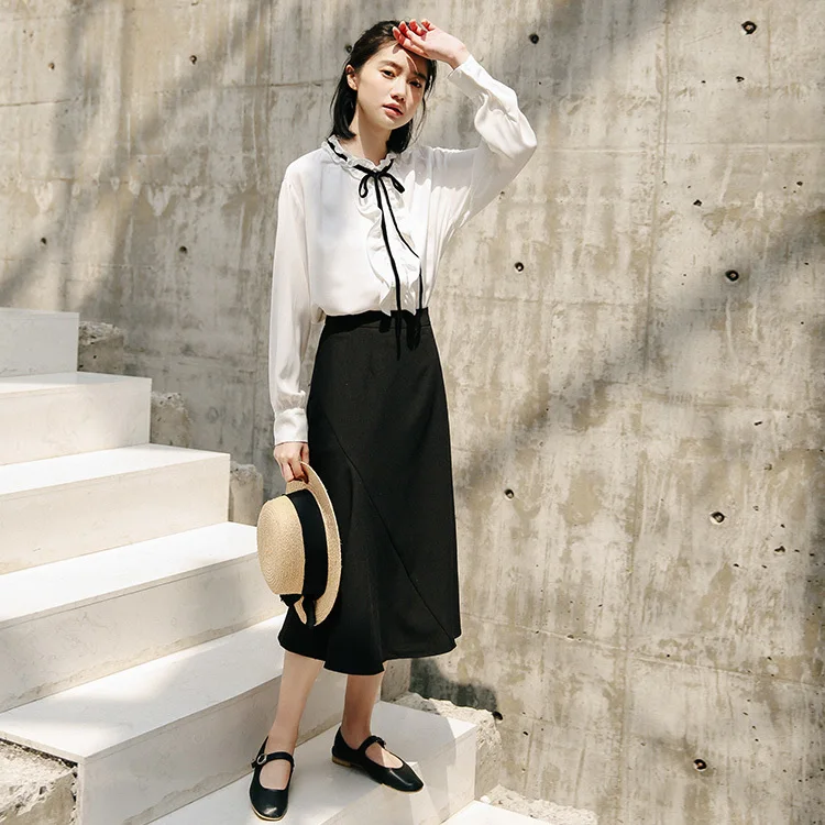 2020 сезон нерегулярные зонтик маятник половина тела юбка девушки длинные Хан