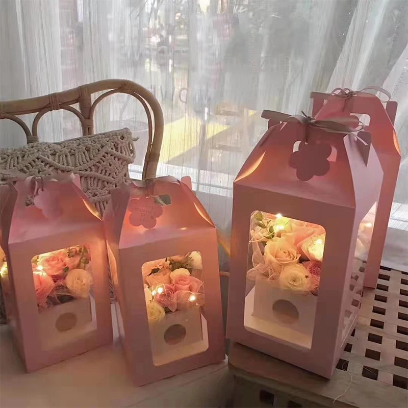 Цветок Оберточной коробки с прозрачными Windows декоративные упаковки подарков