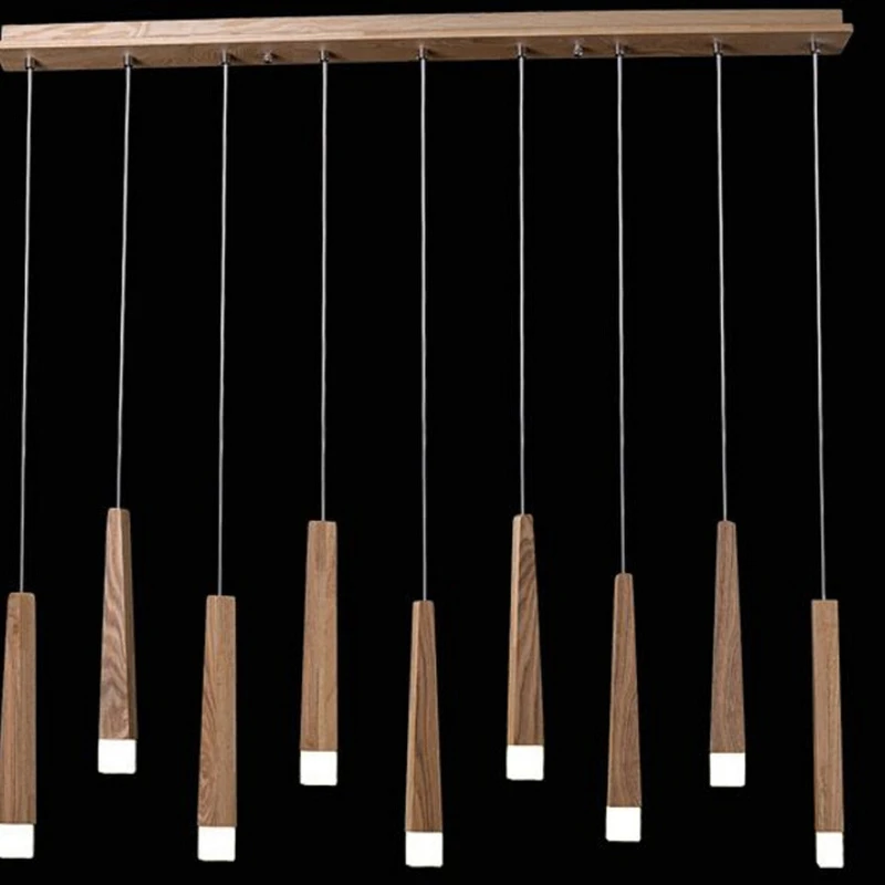 

Wood Stick Pendant Lamp Lights, Kitchen Island Living Room Shop Decoration, Modern Natural Wood Pipe Pendant Lights