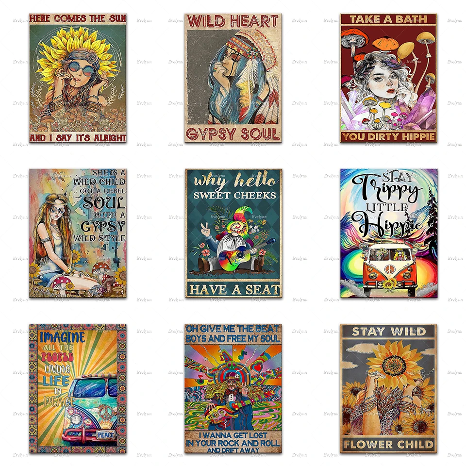 Винтажный постер Stay Trippy в стиле хиппи для йоги цыганская душа домашний декор