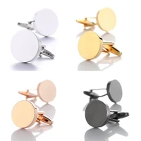 10pairslot classic round plain cufflinks goldsilvergunblackrosegold cuff links simple business style mens jewelry accessory