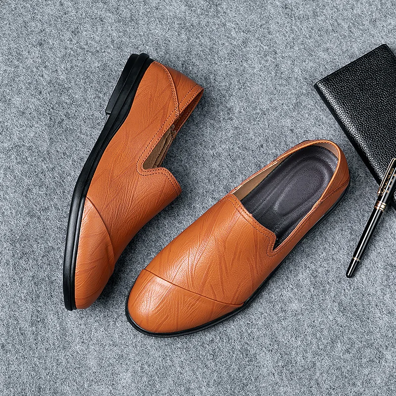 Обувь для вождения Мужские туфли из натуральной кожи Брендовая Классическая