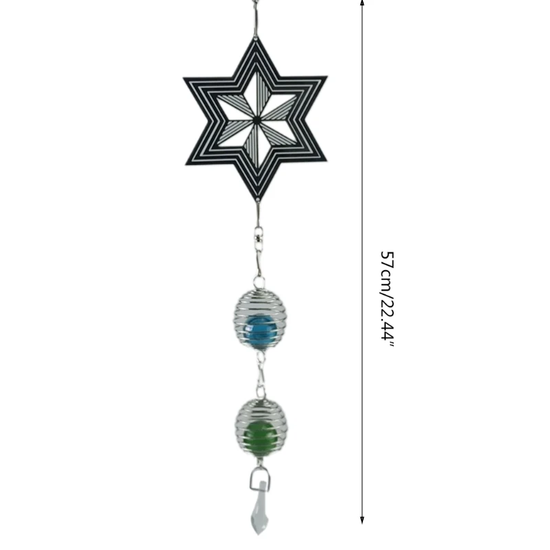 

10cm Stainless Steel 3D Rotating Wind Chime Garden Pendant Wind Bell for Outdoor