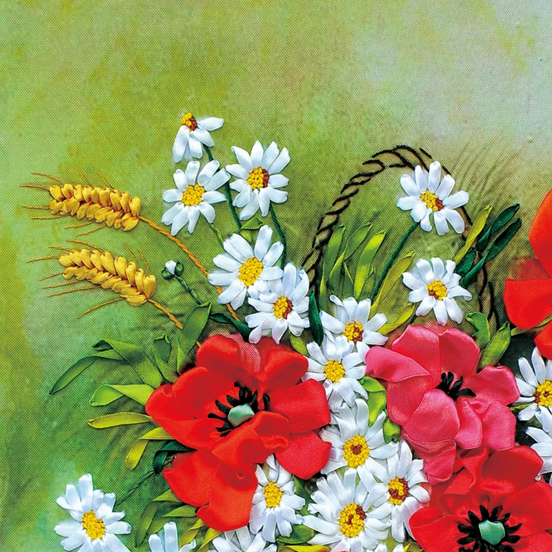 3d ленты вышивка diy декоративная живопись цветы рукоделие Наборы турецкие