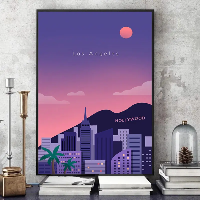 Мультяшный знаменитый городской пейзаж постер для путешествий и печать Рим