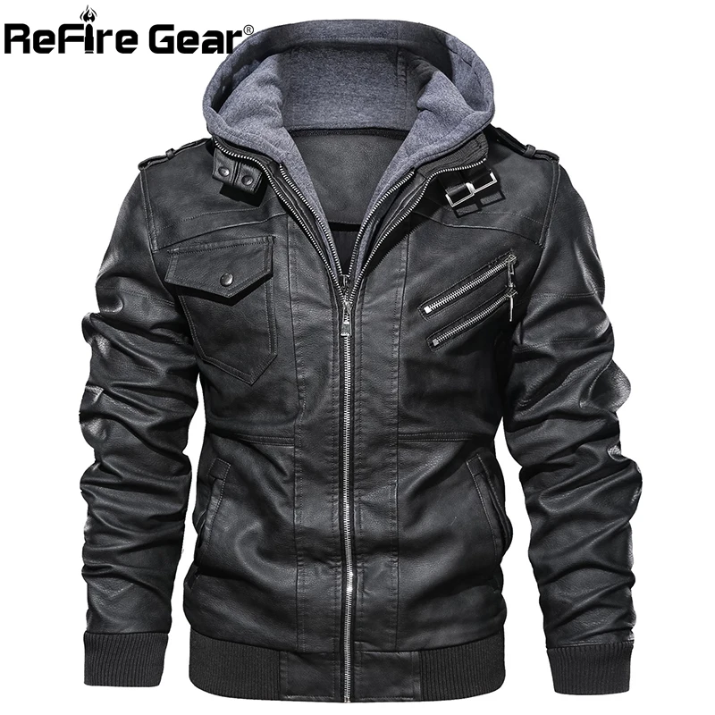 ReFire gear Bomber куртка из искусственной кожи Мужская винтажная Толстовка пилот Военная тактическая куртка зимние толстые теплые повседневные куртки мотоциклиста