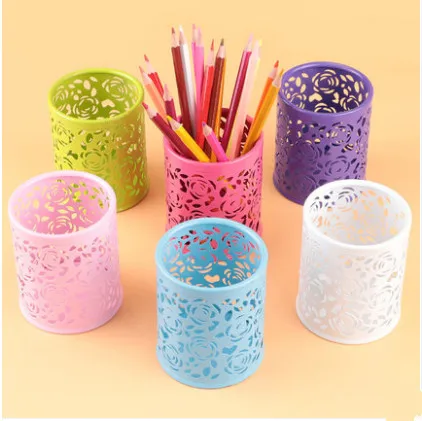 Металлический полый карандаш держатель для карандашей настольный органайзер