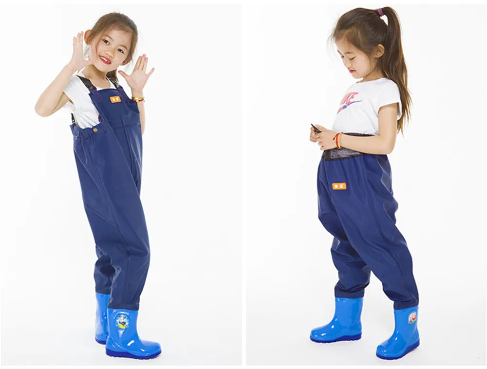 Детский комбинезон водонепроницаемые брюки с завязками и дождевиками для игр