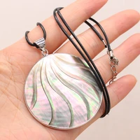 2021hot selling natural freshwater shell alloy round pendant necklace diameter 2 0mm making jewelry gift mother of pearl shells