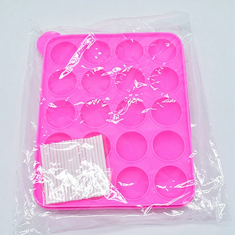 

20 Hole Round Ball 3D Lollipop Shape DIY Mold Fondant Chocolate Silicone Baking Mold