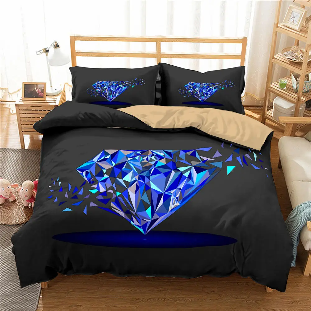 

3D Print Comforter Bedding Set Diamond Pattern Home Textiles Luxury Queen Twin Single Size Duvet Cover Set Pillowcase