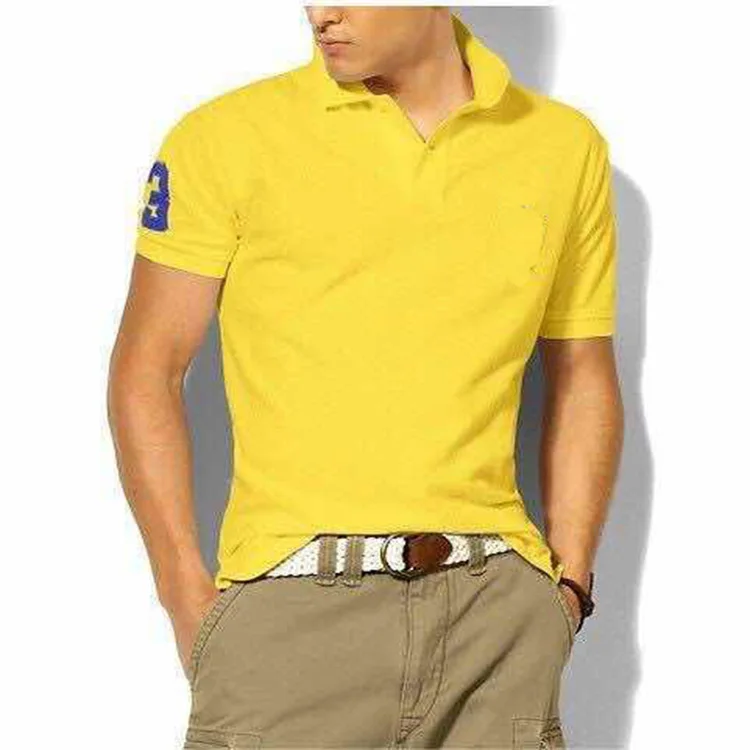 Gold Hombre большой пони поло топ для мужчин короткий рукав Повседневная регби рубашка camisa вышитые homme polo мужские s рубашки поло бренды - Color: Gold