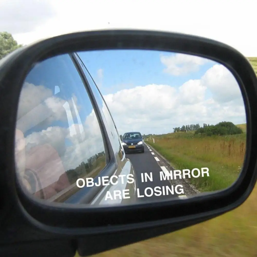 2 Pcs OBJECTS IN MIRROR ARE LOSING Car Stickers Rear View Mirror Vinyl Decal images - 6
