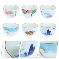 6pcs household teaware durable tea cups ceramic single cups exquisite tea cups