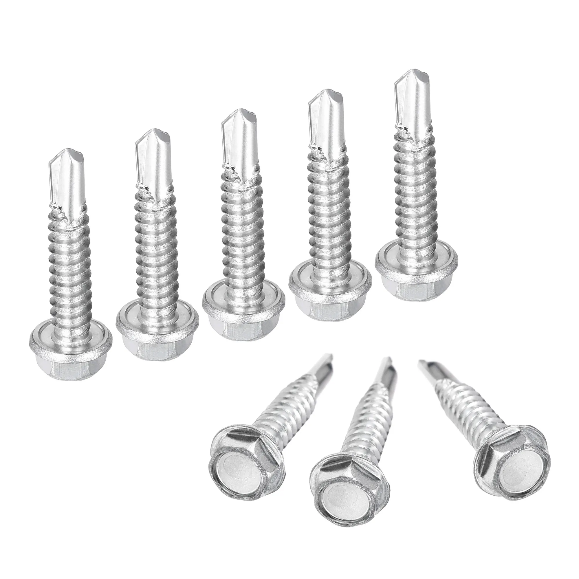 

Uxcell Hex Washer Self Drilling Screws, 1/4 x 1-1/4" Carbon Steel Hex Flange Sheet Metal Tapping Screw 50pcs
