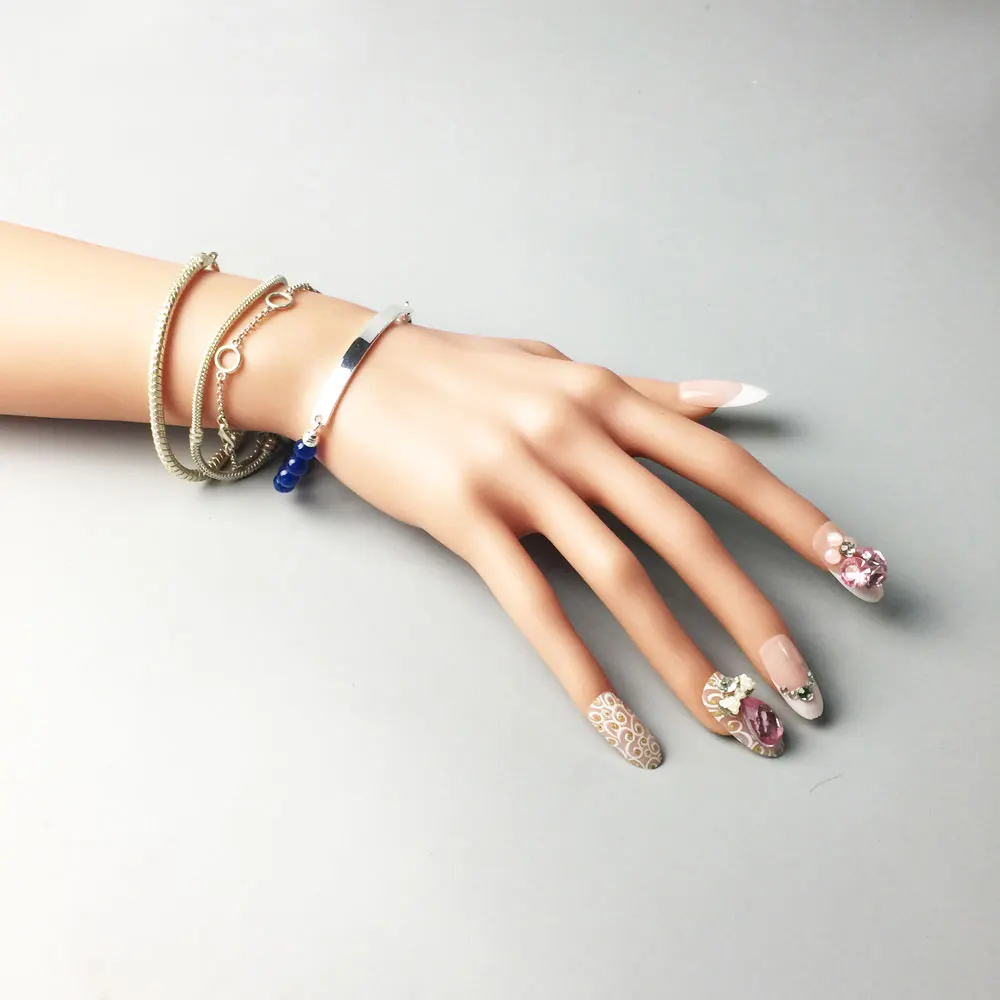 6MM Blue Stone Bridge Strand Bracelets 925 Sterling Silver Beads Charm Bangles Women Men Jewelry Accessories | Украшения и