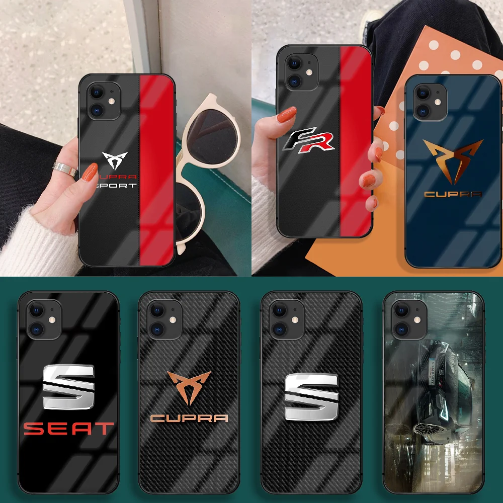 Сиденья Cupra спортивный чехол для телефона из закаленного стекла IPhone 5 6 7 8 S Plus X Xr Xs
