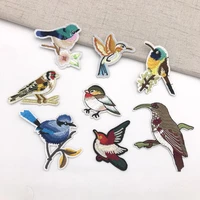 cute fashion embroidered birds flower sticky cloth paste clothing patch iron on applique patch hole diy clothes accessories