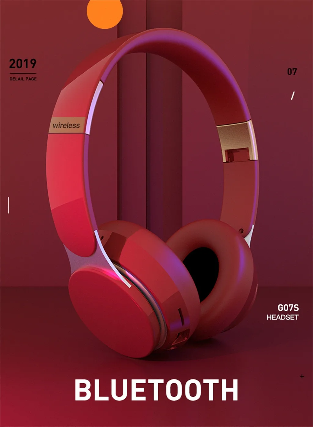Складные Bluetooth-Наушники Беспроводные Hi-Fi Наушники с тяжелыми басами музыкальные