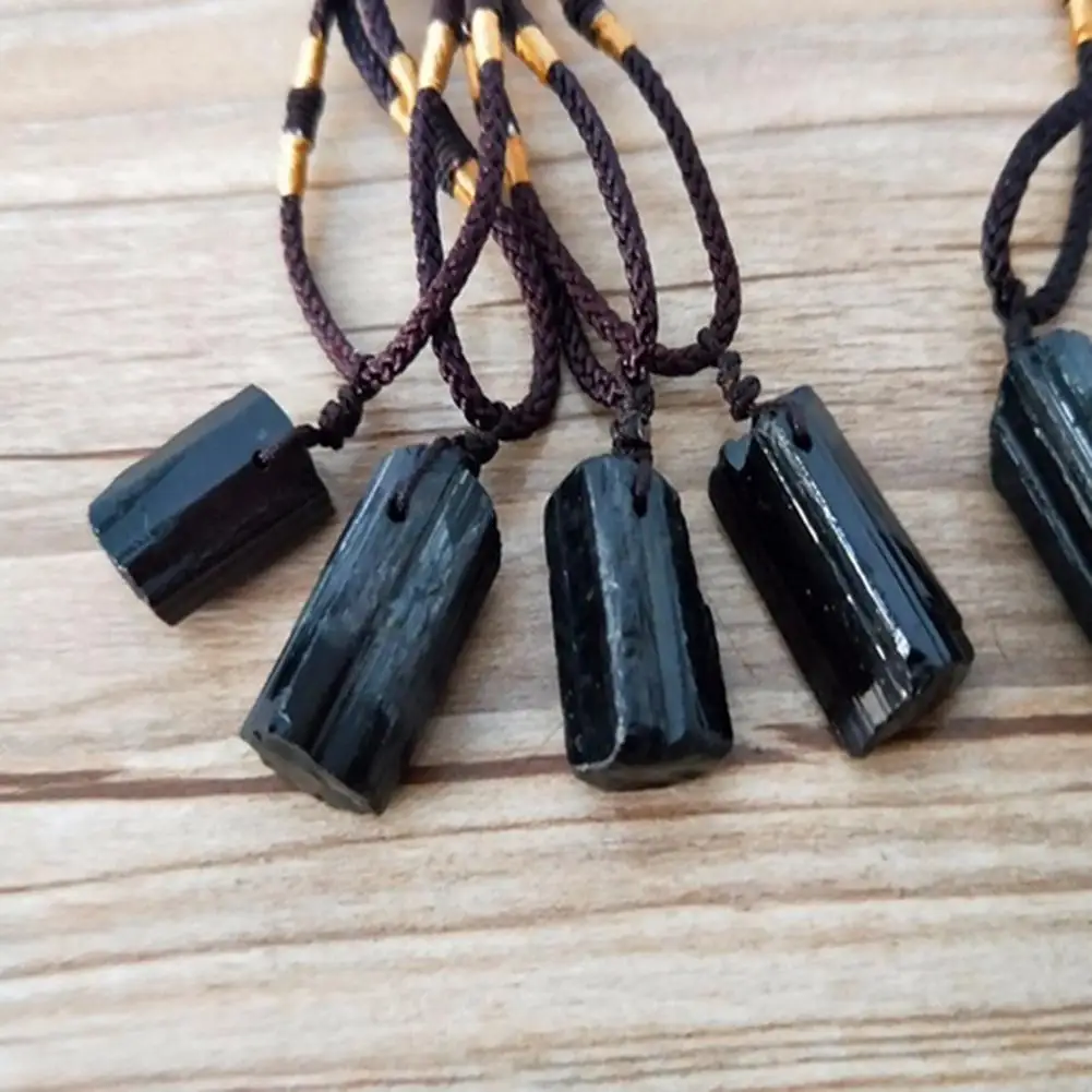 

HOT SALES!!! Rope Necklace Faux Tourmaline Stone Pillar Pendant Fashion Unisex Necklace Jewelry for Party