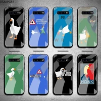 duck goose game phone case tempered glass for samsung s20 plus s7 s8 s9 s10 plus note 8 9 10 plus