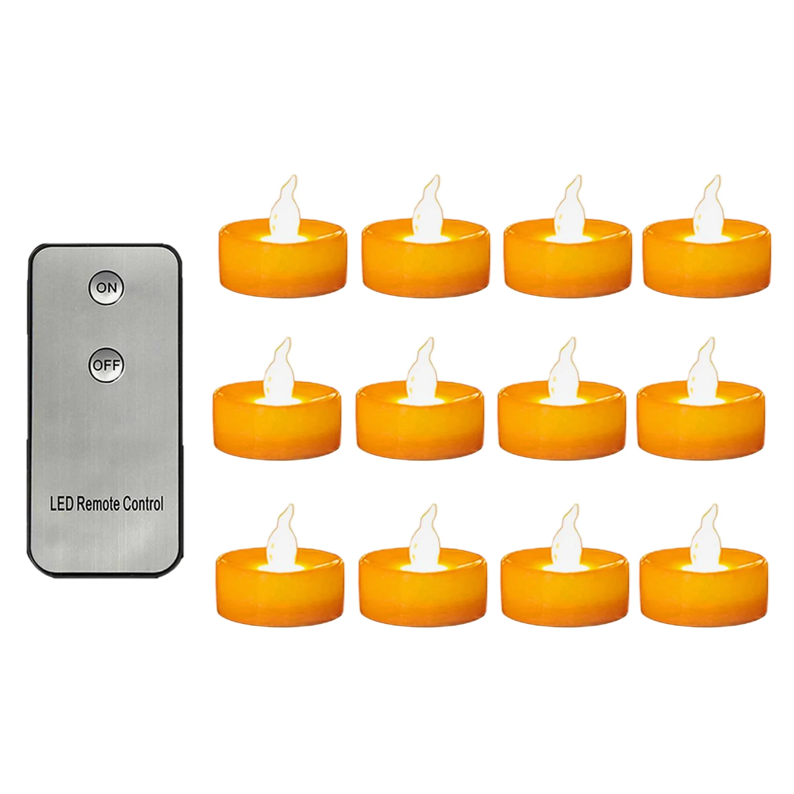 

12Pcs Battery Operated LED Tea Lights Candles Flameless Flickering Weeding Decor