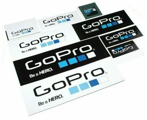 

9 Pcs Icon Logo Stickers Decal Set for GoPro Hero Sports Helmet Stickers Decoration Black White Stickers