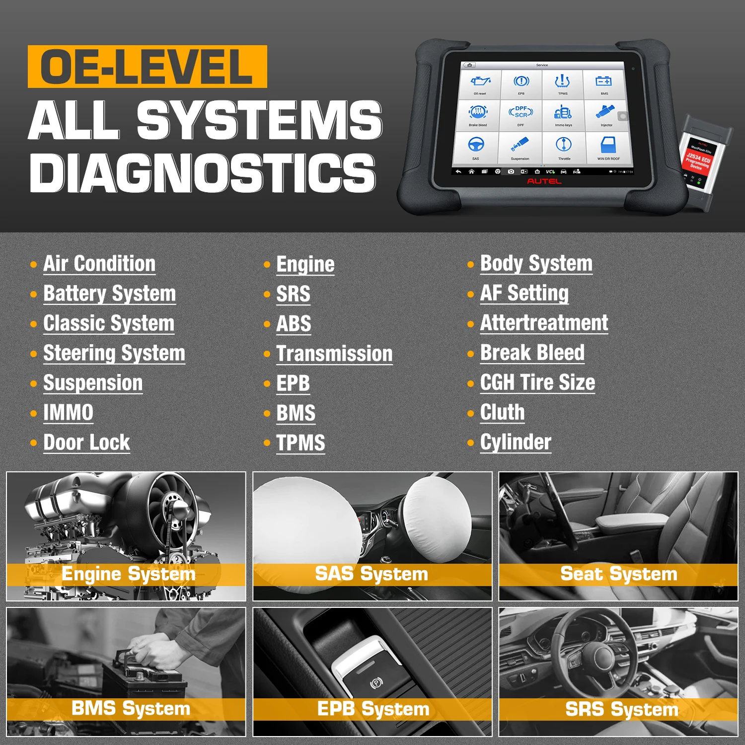 Autel Maxisys EliteII OBD2 сканер J2534 ECU Программируемый считыватель кодов Сканер