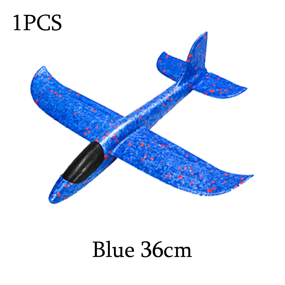 1pcs Blue 36cm Пенопластовый игрушечный самолет, 36 см 48 см, режим полета, планер, инерционные модели самолетов, самолеты для детей, Спорт на открытом воздухе - Цвет: 1pcs Blue 36cm