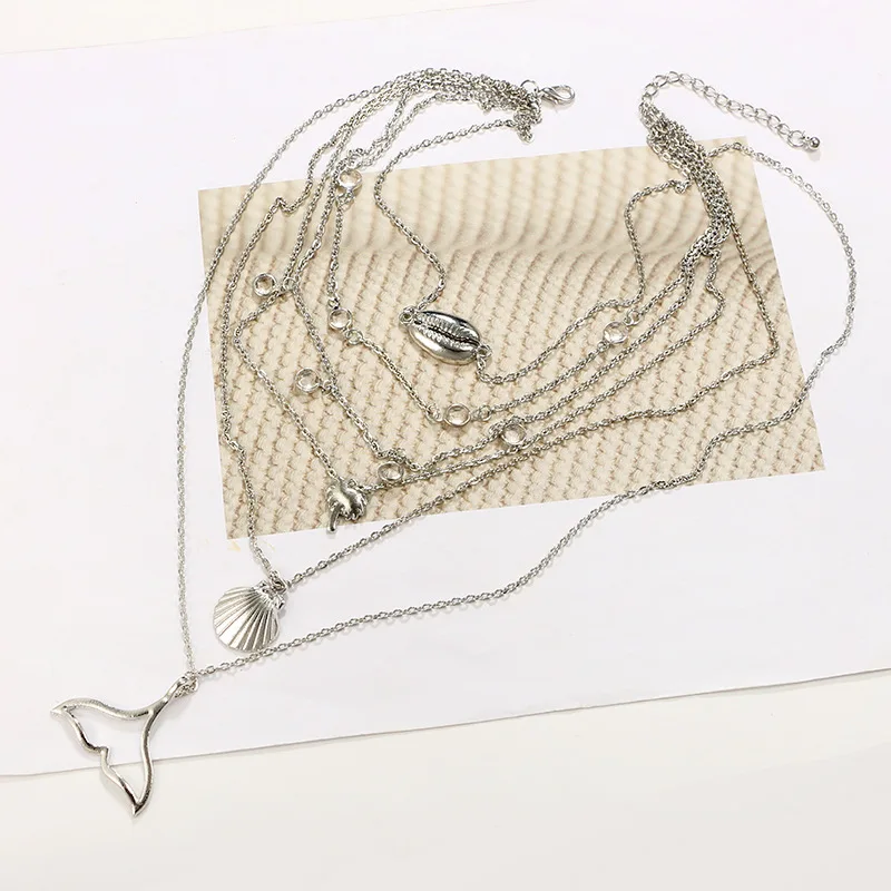 

Alloy Shell Fishtail 6 Layers Pendant Necklace