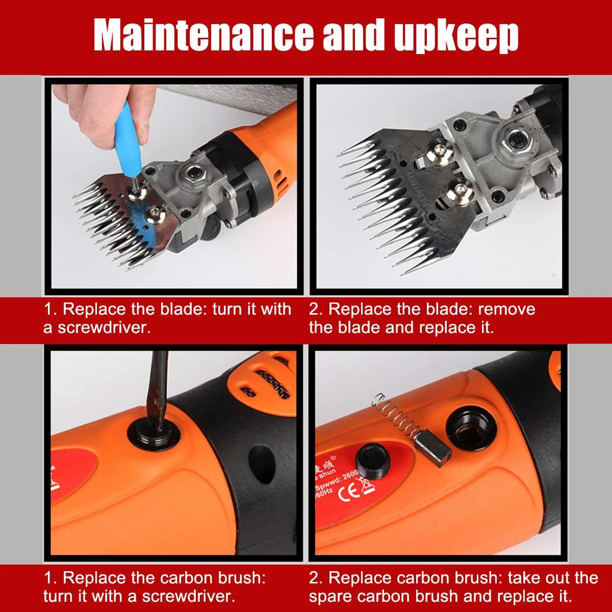 

110/220V 1300W Electric Sheep Goat Shearing Machine 6Gears Clipper Speed Farm Shears Cutter Wool scissor Animal Trimmer Portable