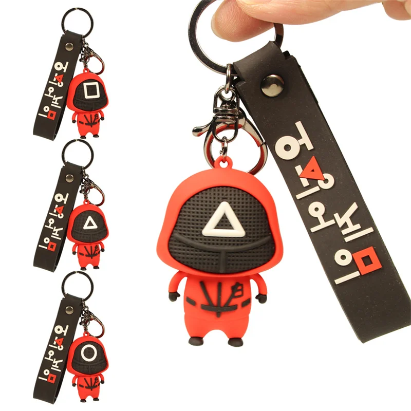 

Squid Game Keychains 3D Mini Squid Game Doll Figurine Key Ring Car Backpack Pendant Gift Ladies Women Men Kids Key Accessories