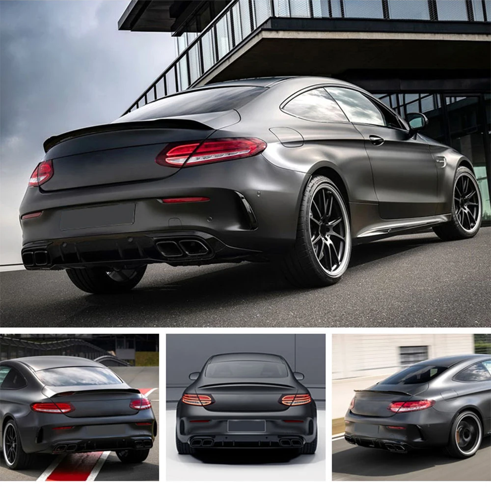 Для заднего бампера автомобиля W205 диффузор для Mercedes Benz C-Class W205 C205 Sport C43 AMG Coupe 14-18 диффузор с выхлопными наконечниками