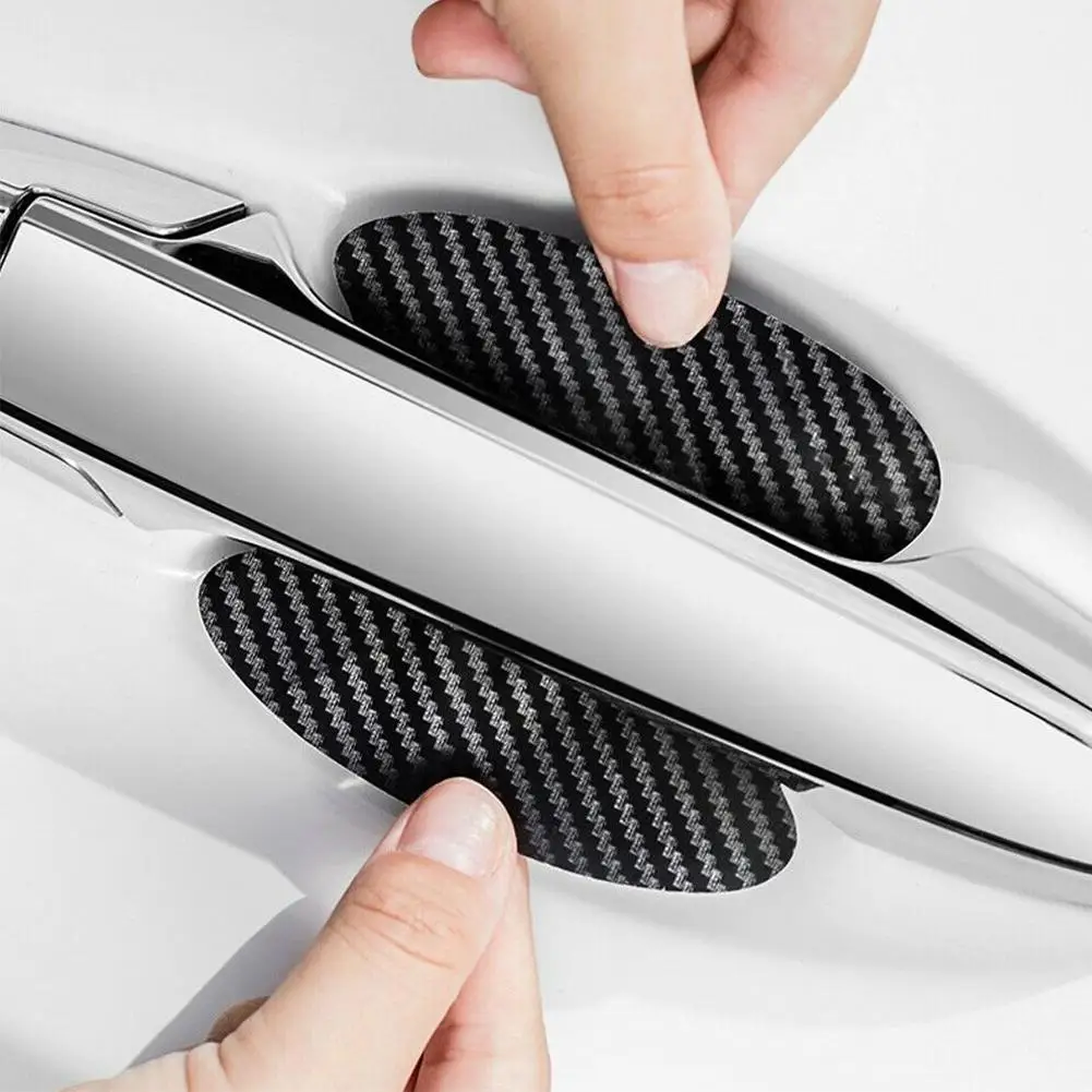 

4Pcs Car Handle Protection Film Universal Invisible Car Carbon Fiber Door Handle Sticker Scratches Resistant Sticker Car Styling