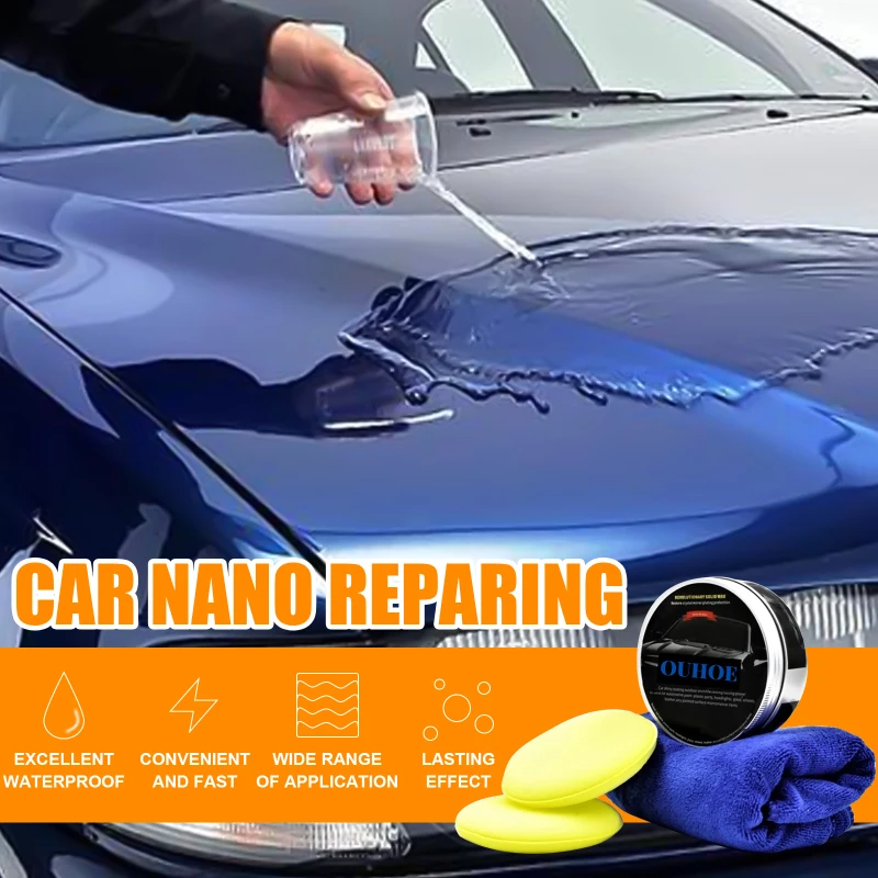 50g/120g Car Wax Crystal Plating Set Hard Glossy Layer Covering Tiny Scratch Repair Maintenance With Sponge And Towel | Автомобили и