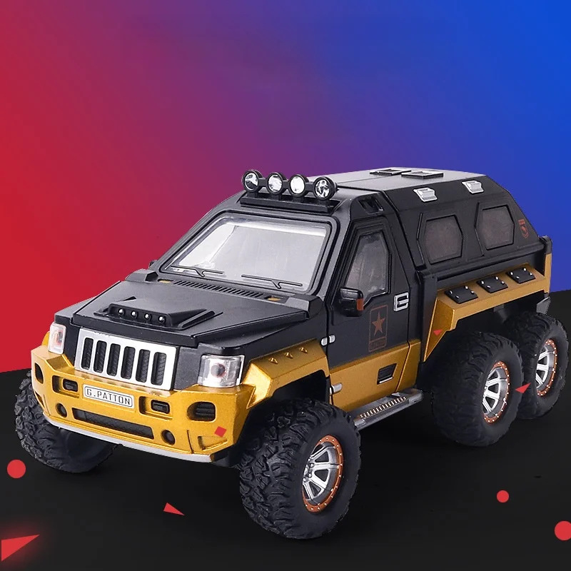 

2021 Hot Toys Diecast 1/24 Armored Car Model Alloy Car Car Toy Model Car Metal Return Force Toys for Boys Christmas Toys