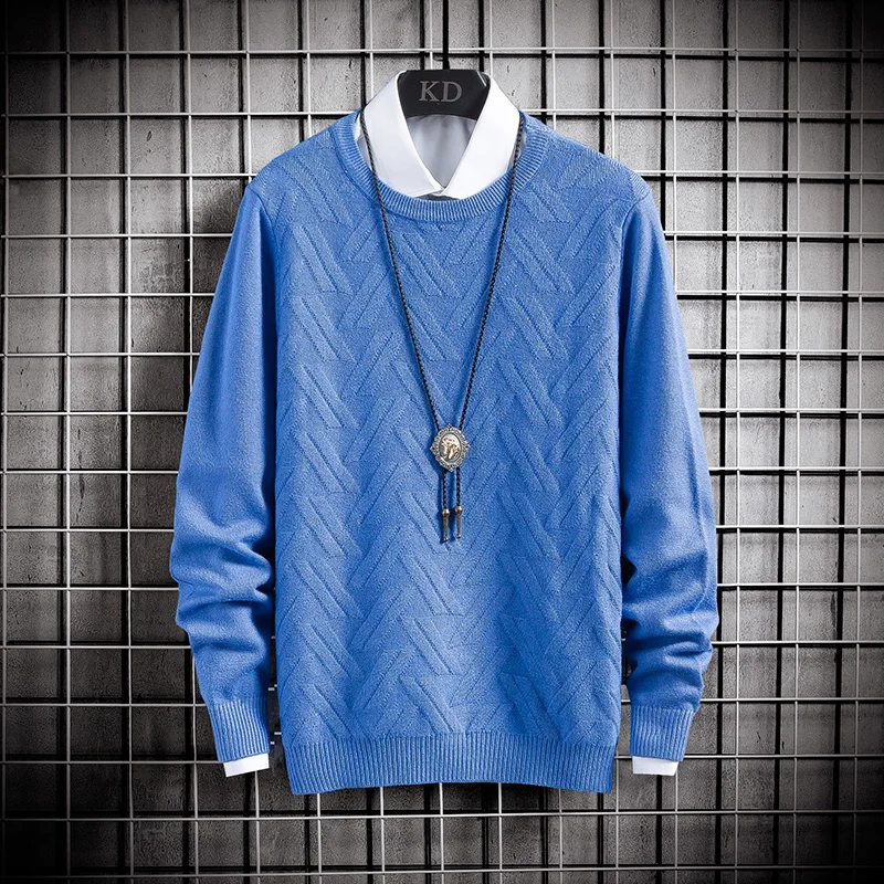 

2020 Autumn Casual Men's Sweater O-Neck Striped Slim Fit Knittwear Mens Sweaters Pullovers Pullover Men Pull Homme M-3XL