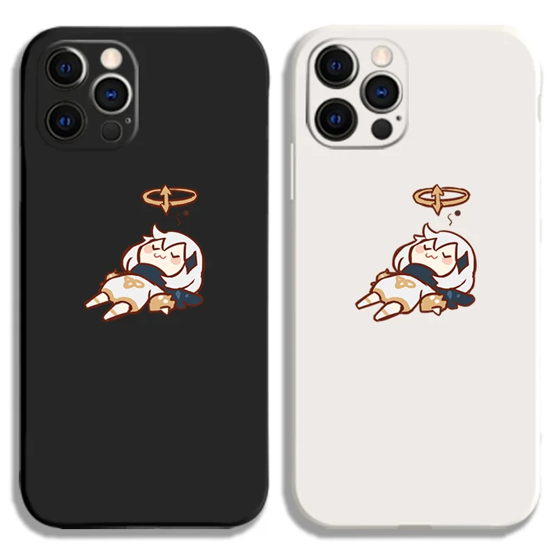 

Genshin Impact Paimon Phone Case For iPhone 13 Pro Max 12 Mini 11 SE 2020 6 6S 7 8 Plus XS X XR White Luxury Soft Silicone Cover