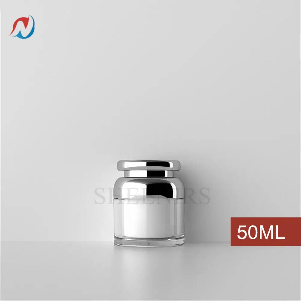 

Sheenirs 6 шт. 1,7 oz 50 мл Акриловая круглая Косметическая Contianer банку с Алюминий ABS Кепки пустой высококлассный образец бутылочки контейнеры